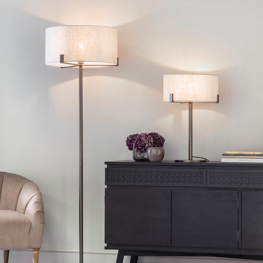 Endon 72631 - Bordslampa HAYFIELD 1xE27/40W/230V brons/grå