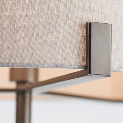 Endon 72634 - Golvlampa HAYFIELD 1xE27/40W/230V brun/grå