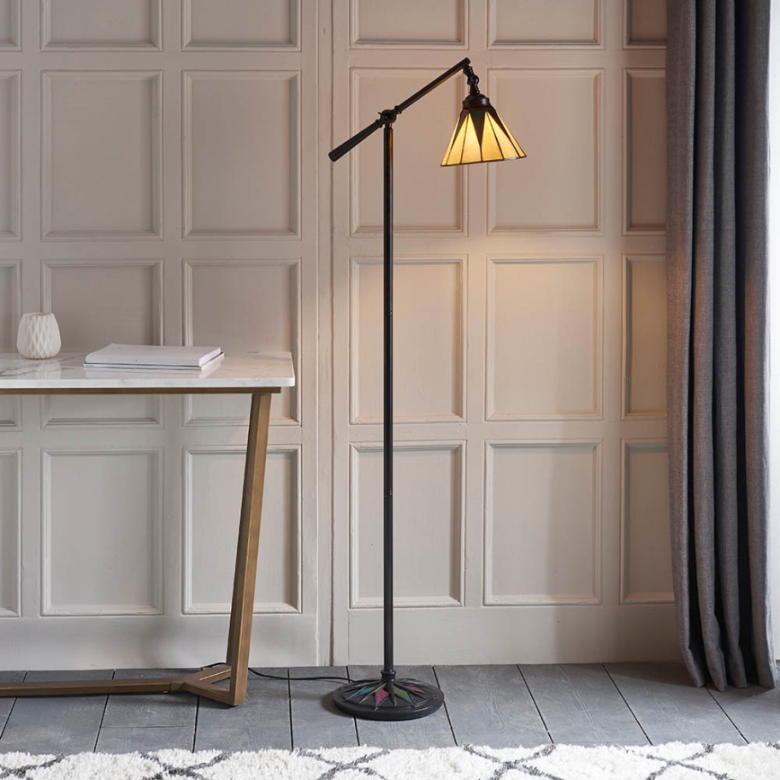 Endon 74355 - Golvlampa Tiffany DARK STAR 1xE14/40W/230V