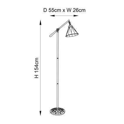 Endon 74355 - Golvlampa Tiffany DARK STAR 1xE14/40W/230V