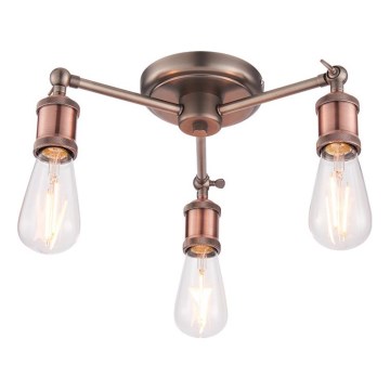 Endon 76124 - Spotlampa HAL 3xE27/10W/230V mattkrom/koppar