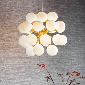 Endon 76499 - OSCAR taklampa på kabel 28xG9/18W/230V, guld