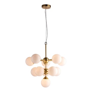 Endon 76500 - Ljuskrona med textilsladd OSCAR 11xG9/18W/230V mässing