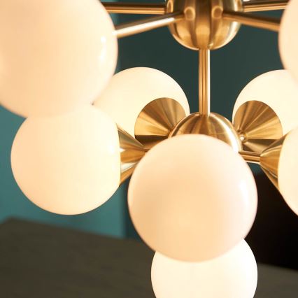 Endon 76500 - Ljuskrona med textilsladd OSCAR 11xG9/18W/230V mässing