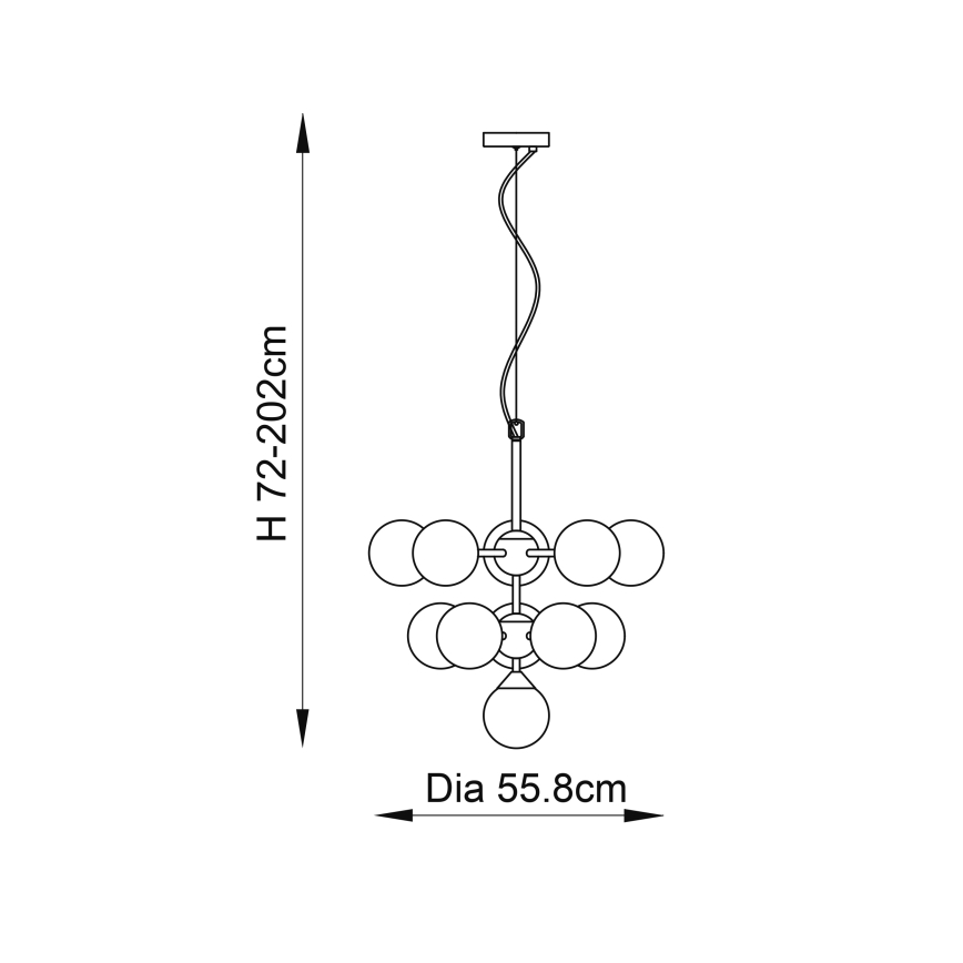 Endon 76500 - Ljuskrona med textilsladd OSCAR 11xG9/18W/230V mässing