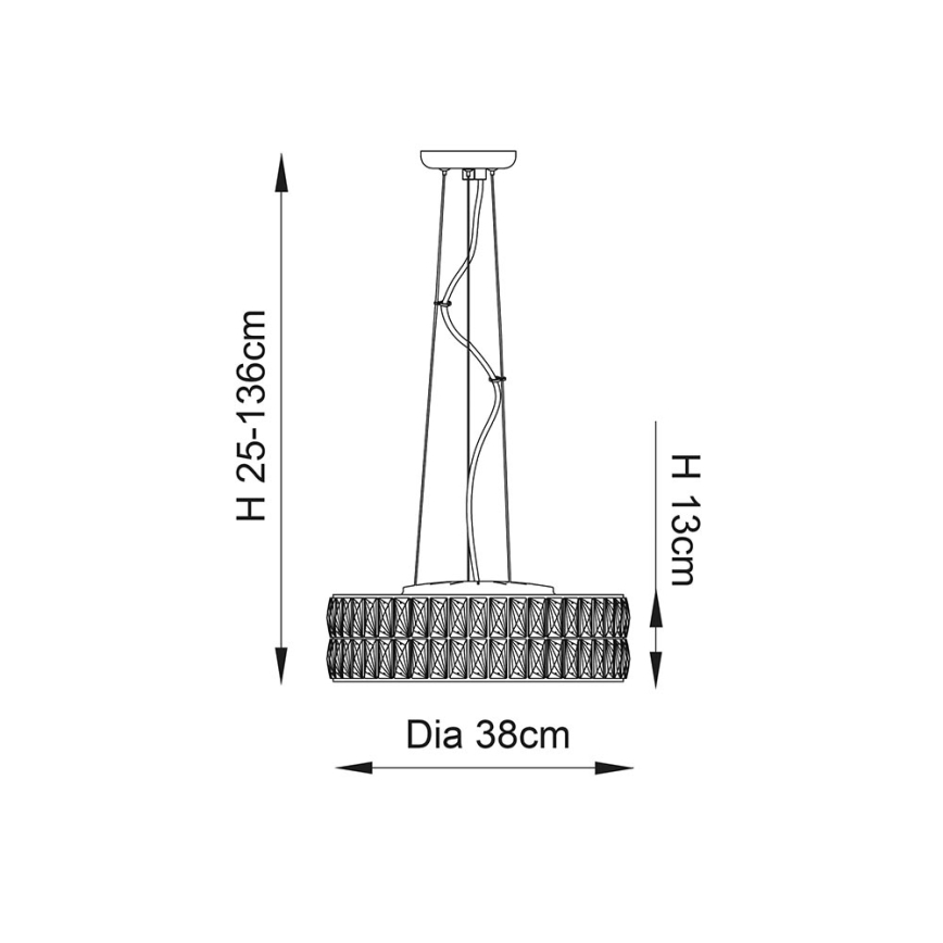 Endon 76513 - VERINA LED-pendel på vajer 5xLED/5W/230V polerad krom