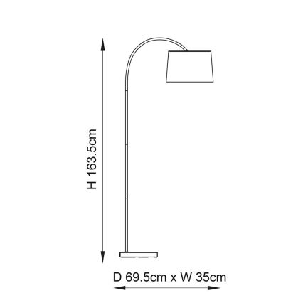 Endon 78163 - Golvlampa CARLSON 1xE27/60W/230V grå/svart