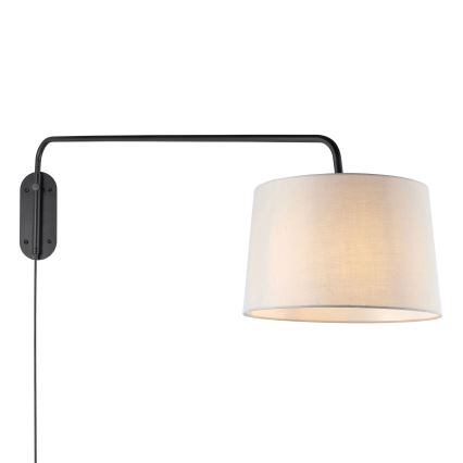 Endon 79380 - Vägglampa CARLSON 1xE27/40W/230V grå/svart