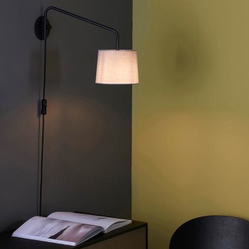 Endon 79500 - Vägglampa CARLSON 1xE14/40W/230V grå/svart