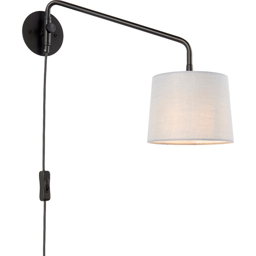 Endon 79500 - Vägglampa CARLSON 1xE14/40W/230V grå/svart