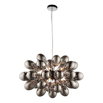 Endon 80124 - Ljuskrona med textilsladd INFINITY 8xG9/28W/230V svart/rökig