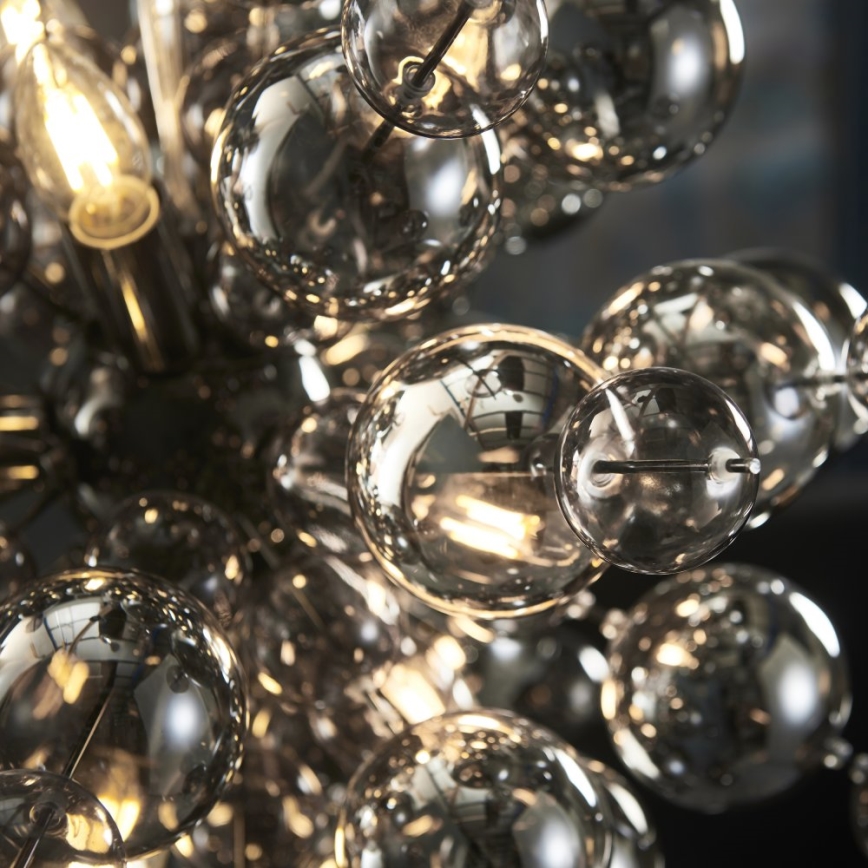 Endon 81583 - Hänglampa på kabel JOULES 9xE14/7W/230V polerad krom/röktonad