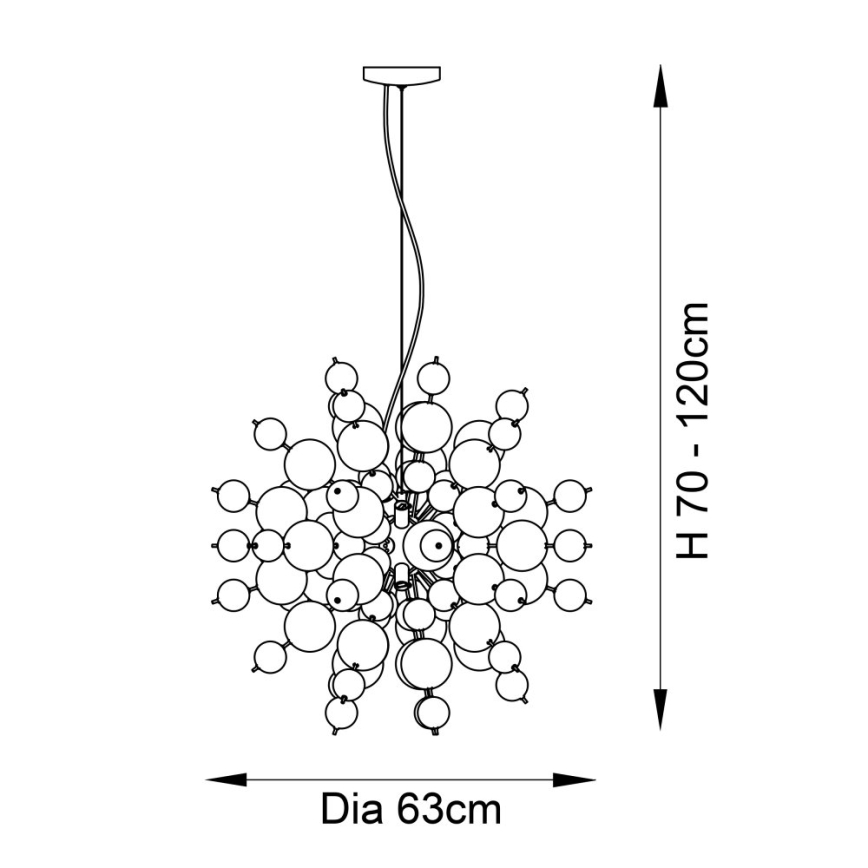 Endon 81584 - Ljuskrona med textilsladd JOULES 9xE14/7W/230V koppar