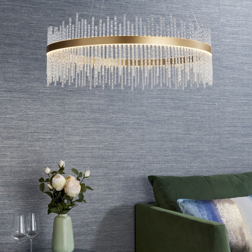 Endon 81908 - LED dimbar taklampa ADRIEL LED/58W/230V 3000K Ø 70 cm guld/klar