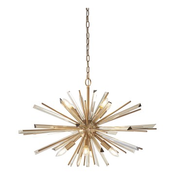 Endon 81935 - Ljuskrona med kedja 8xE14/40W/230V, guld