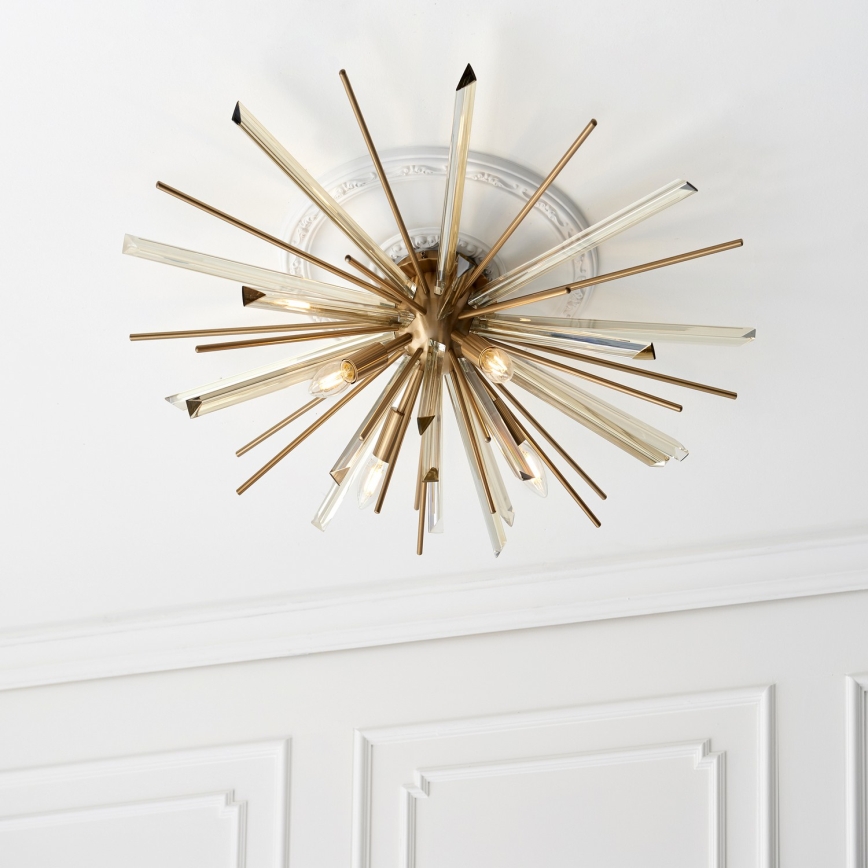 Endon 81937 - Taklampa 4xE14/40W/230V Ø 80 cm, guldfärgad