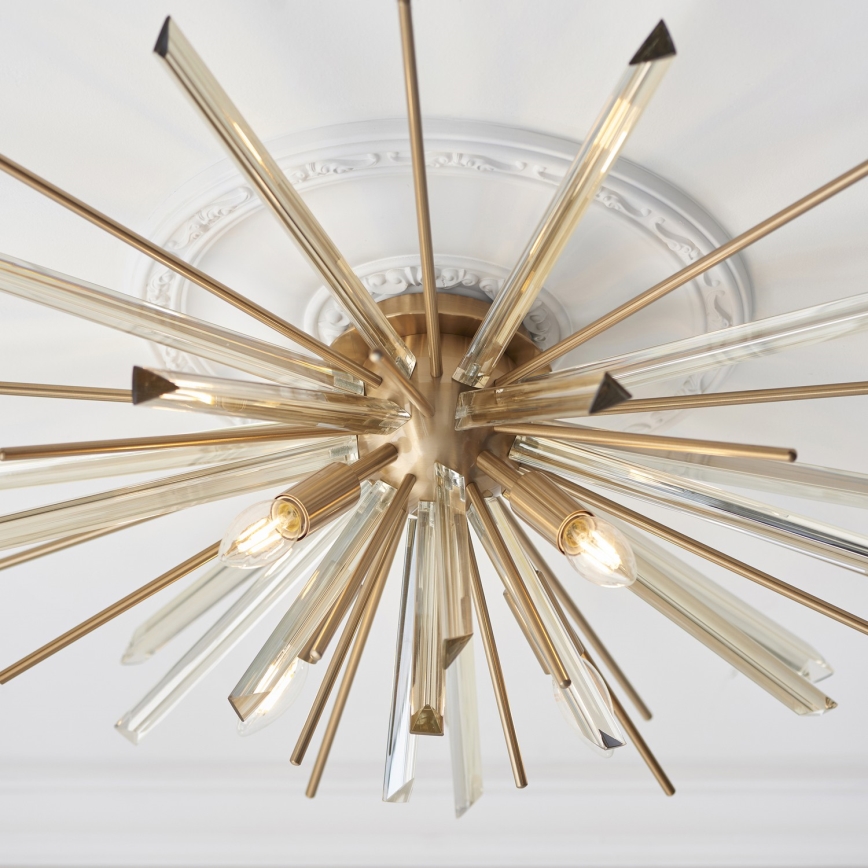 Endon 81937 - Taklampa 4xE14/40W/230V Ø 80 cm, guldfärgad
