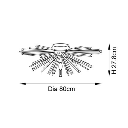 Endon 81937 - Taklampa 4xE14/40W/230V Ø 80 cm, guldfärgad