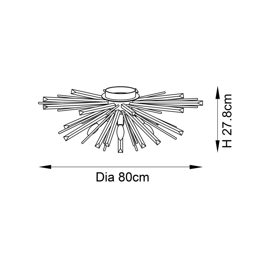 Endon 81937 - Taklampa 4xE14/40W/230V Ø 80 cm, guldfärgad
