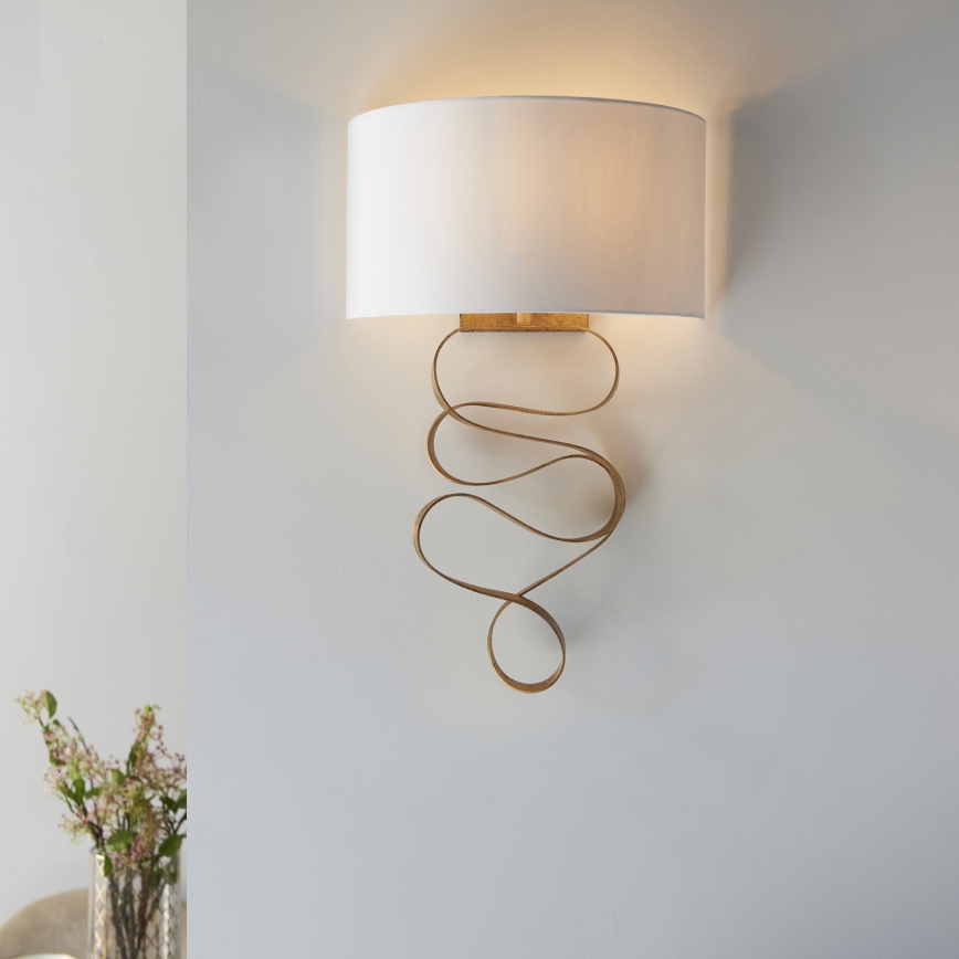 Endon 82070 - Vägglampa 1xE27/10W/230V vit/mässing