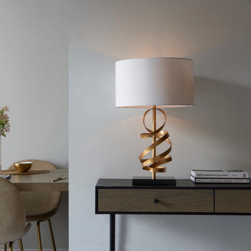 Endon 82071 - Bordslampa 1xE27/10W/230V vit/mässing/svart