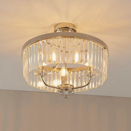 Endon 90264 - Plafondlampa CHESTERFIELD 3xE14/6W/230V Ø 45 cm polerad krom