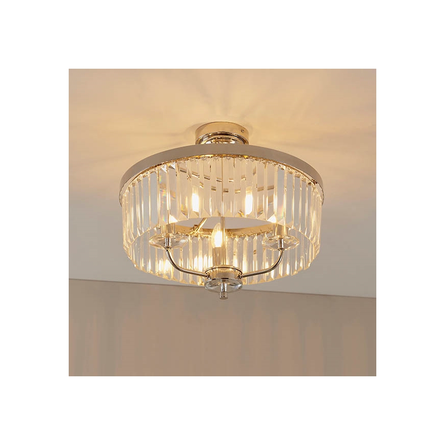 Endon 90264 - Plafondlampa CHESTERFIELD 3xE14/6W/230V Ø 45 cm polerad krom