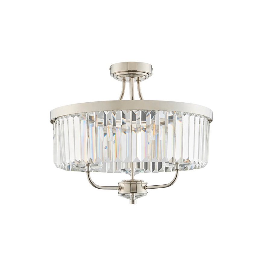 Endon 90264 - Plafondlampa CHESTERFIELD 3xE14/6W/230V Ø 45 cm polerad krom