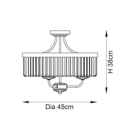 Endon 90264 - Plafondlampa CHESTERFIELD 3xE14/6W/230V Ø 45 cm polerad krom