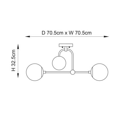 Endon 90843 - Ytmonterad takkrona ONTARIO 4xE14/7W/230V mässing