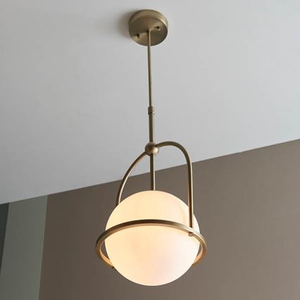 Endon 90844 - ONTARIO takpendel på stång 1xE27/10W/230V, mässing