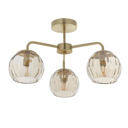 Endon 91968 - Påbyggd taklampa DIMPLE 3xE14/25W/230V guldfinish/rökig beige