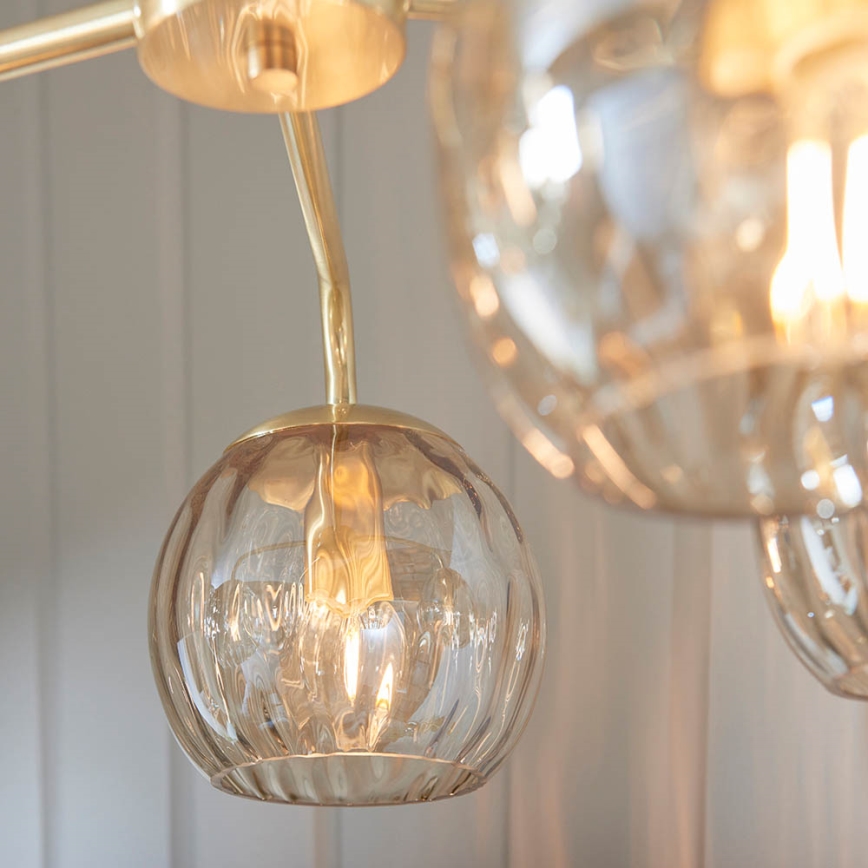 Endon 91969 - Taklampa med stång DIMPLE 5xE14/25W/230V guld