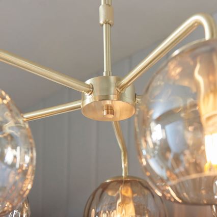 Endon 91969 - Taklampa med stång DIMPLE 5xE14/25W/230V guld