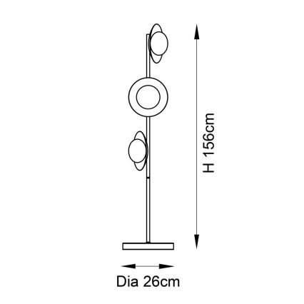 Endon 92039 - Golvlampa RUFFLE 3xG9/3W/230V svart/guld