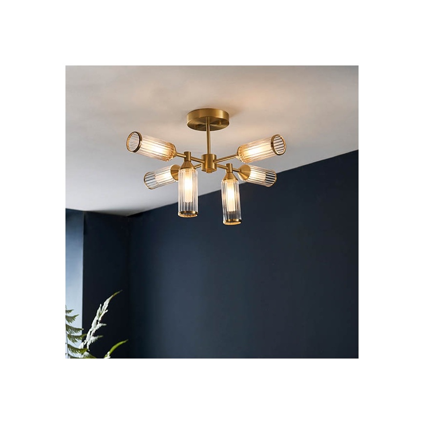 Endon 92213 - Ljuskrona på stång 6xG9/3W/230V mässing