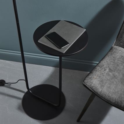 Endon 92301 - Golvlampa LANDIS 1xE27/10W/230V svart