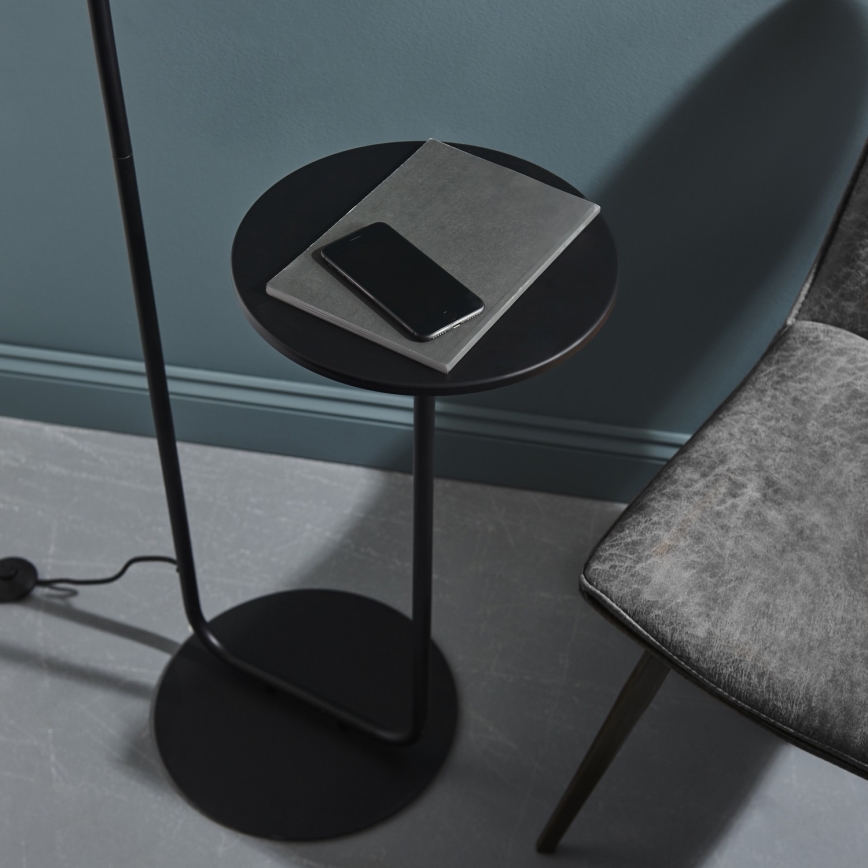 Endon 92301 - Golvlampa LANDIS 1xE27/10W/230V svart