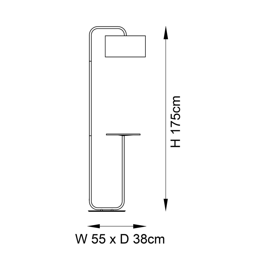 Endon 92301 - Golvlampa LANDIS 1xE27/10W/230V svart