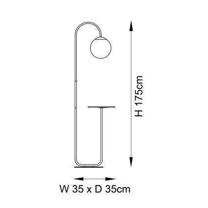 Endon 92424 - Golvlampa HALO 1xE14/7W/230V svart/vit