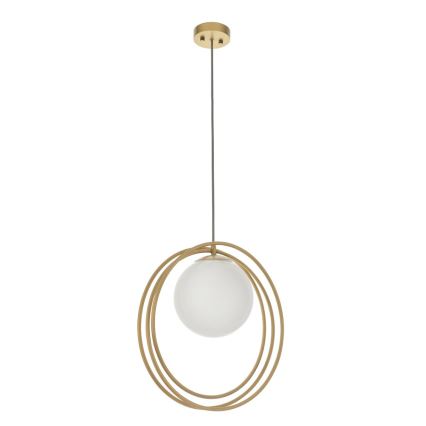 Endon 92488 - Takpendel EMILIO med kabel 1xE27/10W/230V guld/vit