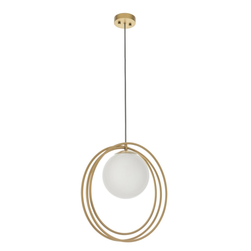 Endon 92488 - Takpendel EMILIO med kabel 1xE27/10W/230V guld/vit