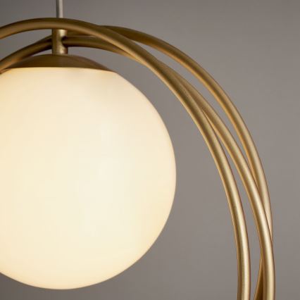 Endon 92488 - Takpendel EMILIO med kabel 1xE27/10W/230V guld/vit