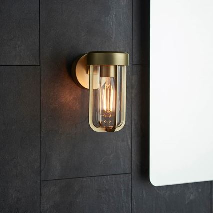 Endon 92855 - Badrumsvägglampa 1xE27/6W/230V IP44 mässing