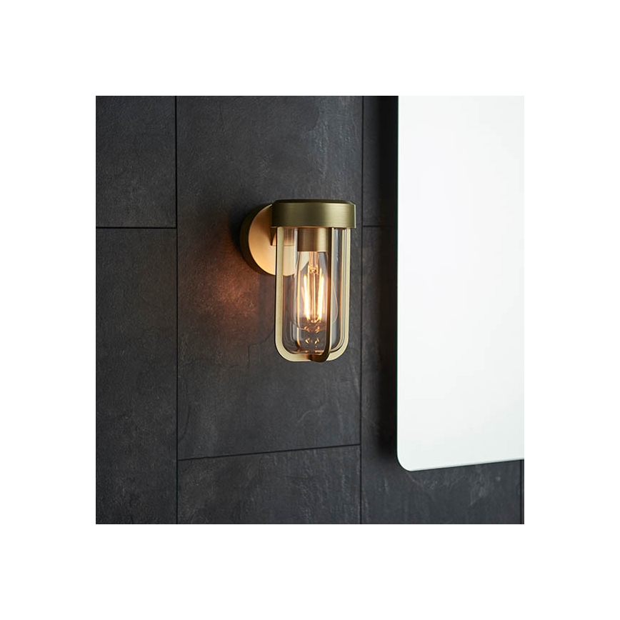 Endon 92855 - Badrumsvägglampa 1xE27/6W/230V IP44 mässing