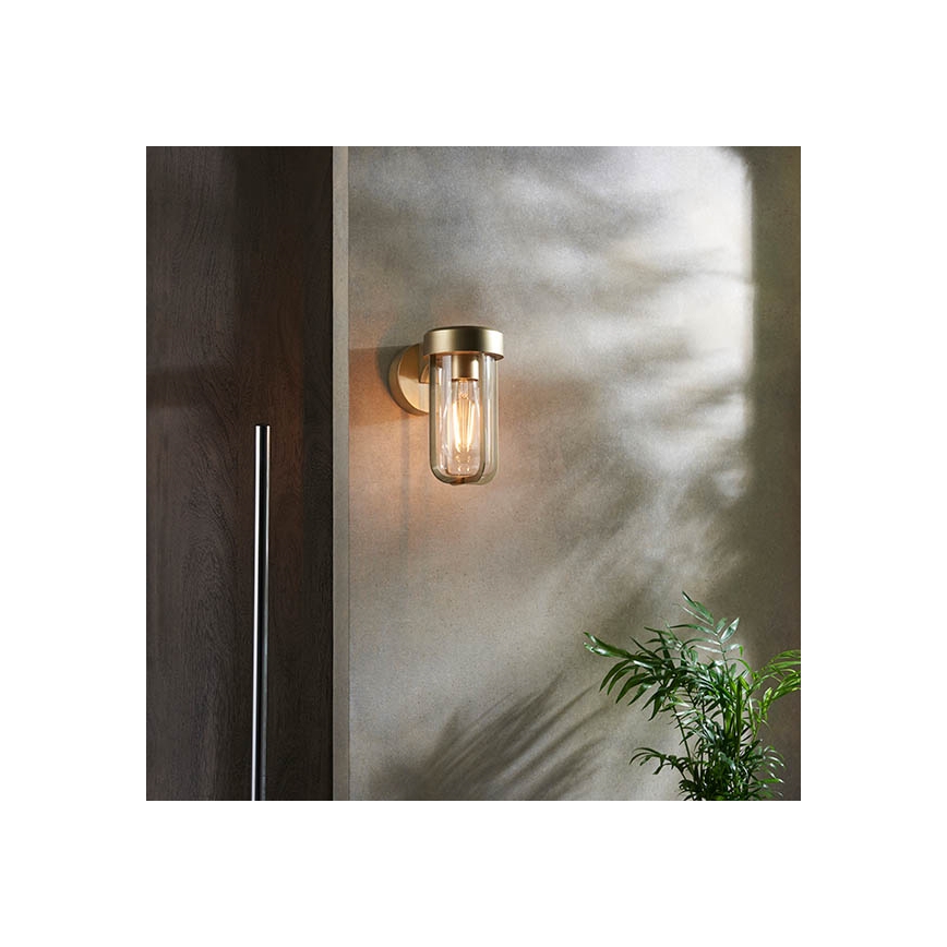 Endon 92855 - Badrumsvägglampa 1xE27/6W/230V IP44 mässing