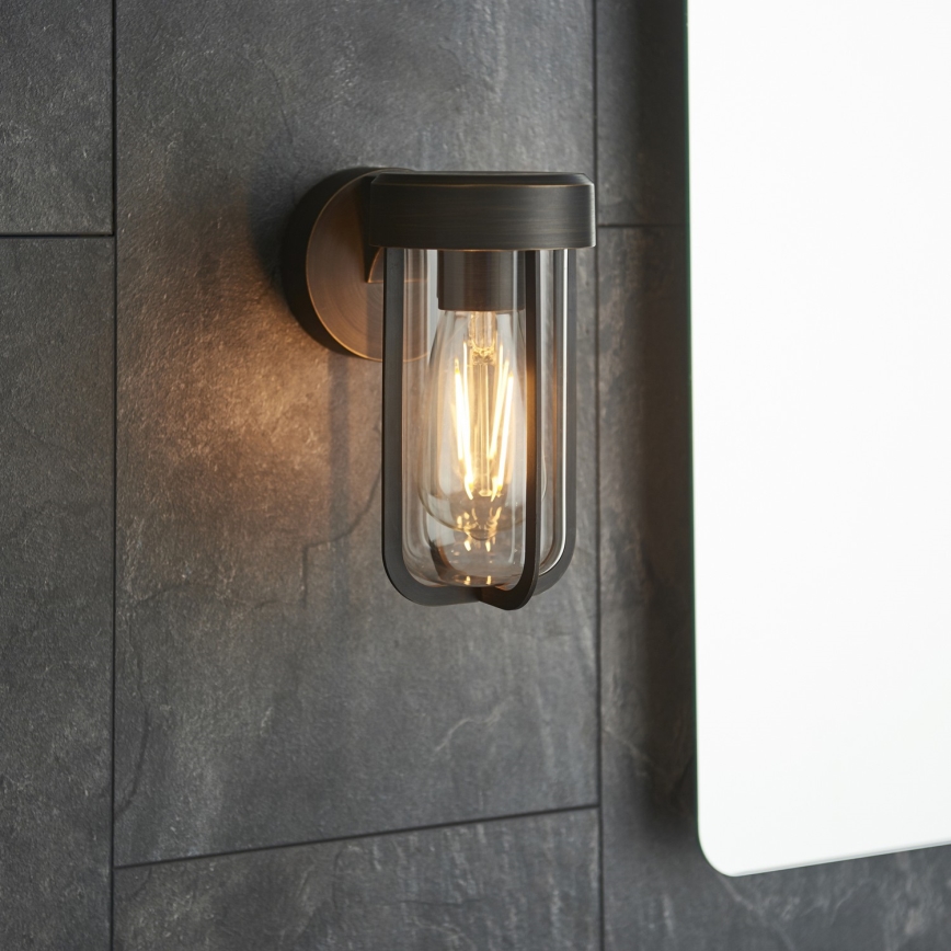 Endon 92857 - Vägglampa för badrum 1xE27/6W/230V IP44 brons/svart