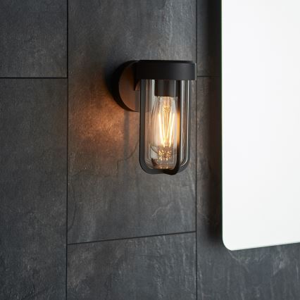 Endon 92859 - Badrumsvägglampa 1xE27/6W/230V IP44 svart