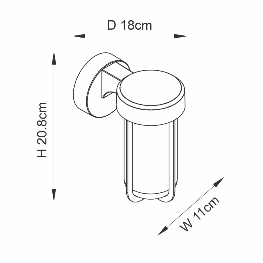 Endon 92859 - Badrumsvägglampa 1xE27/6W/230V IP44 svart