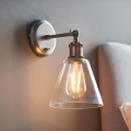 Endon 92874 - Väggspotlight HAL 1xE27/10W/230V brons/koppar/genomskinlig